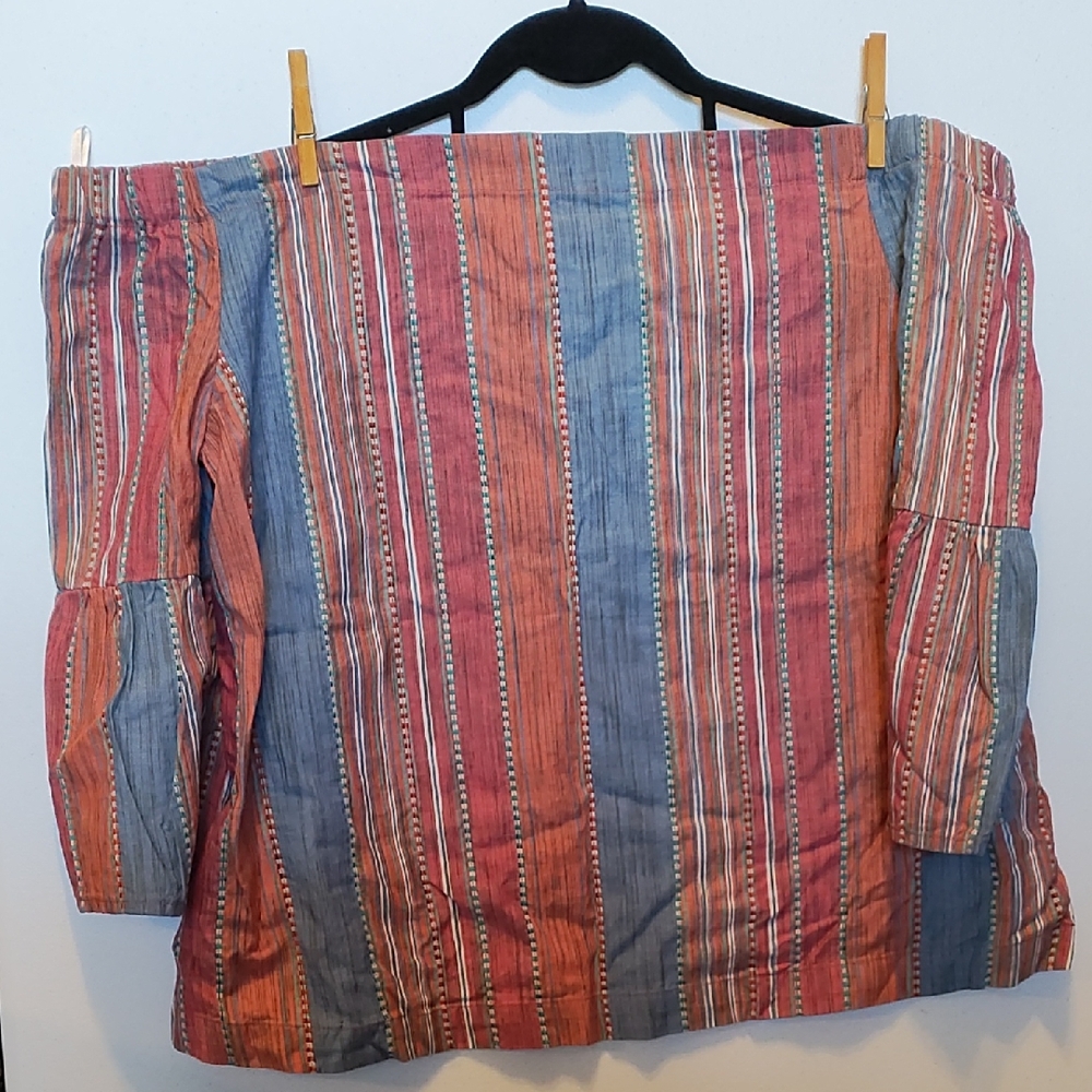 Cato Multicolor Striped Off-Shoulder Top